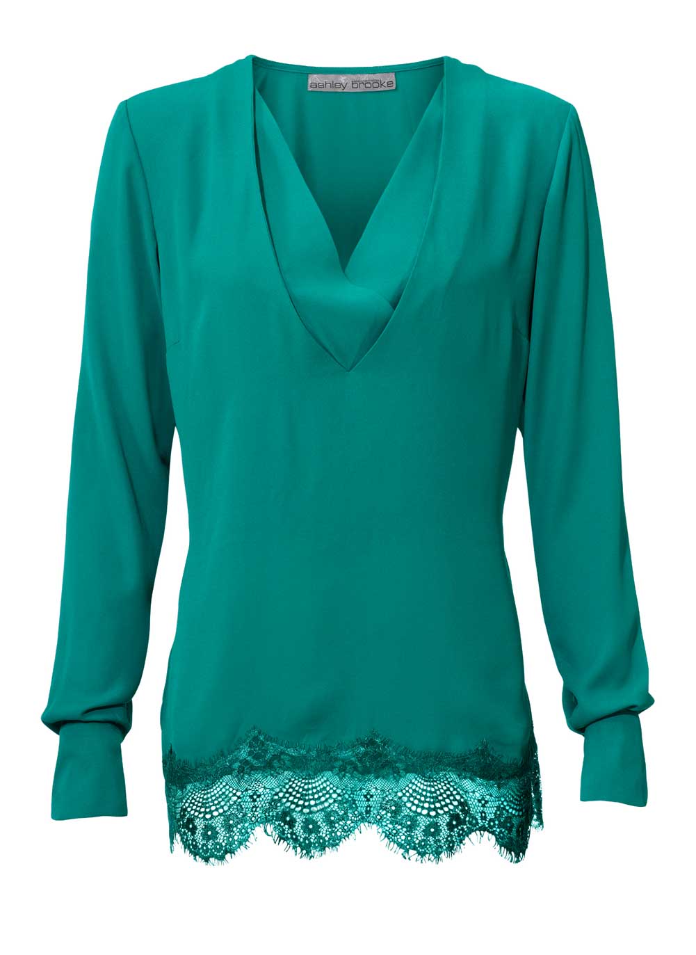 Ashley Brooke Damen Designer-Bluse, smaragd