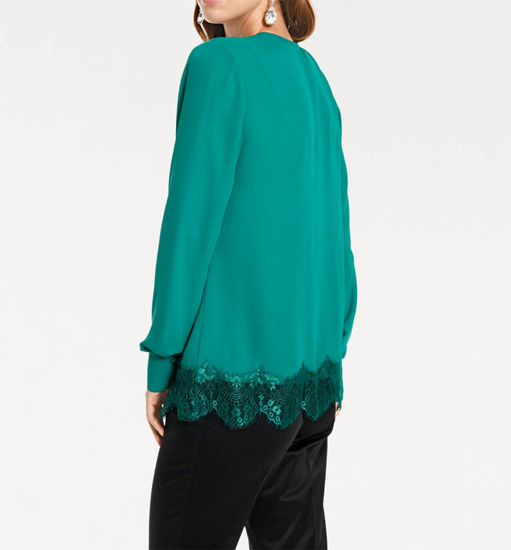 Ashley Brooke Damen Designer-Bluse, smaragd