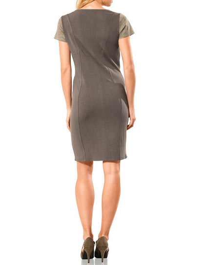 Heine Damen Patchwork-Kleid, taupe