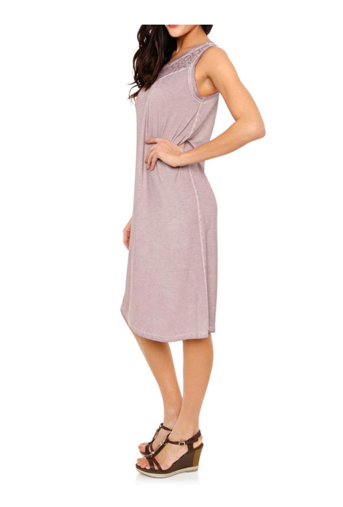 HEINE - BEST CONNECTIONS Damen Kleid m. Spitze, rosé