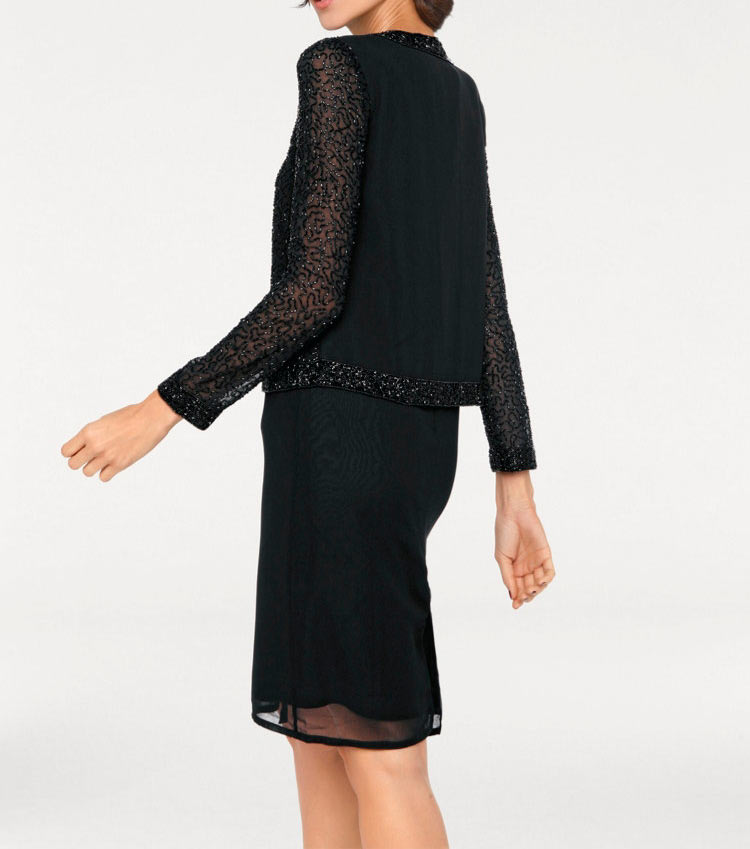 Ashley Brooke Damen Designer-Kleid mit Jacke, schwarz