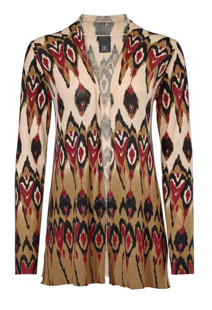Heine- Best Connections Damen Druckstrickjacke, schwarz-tabak