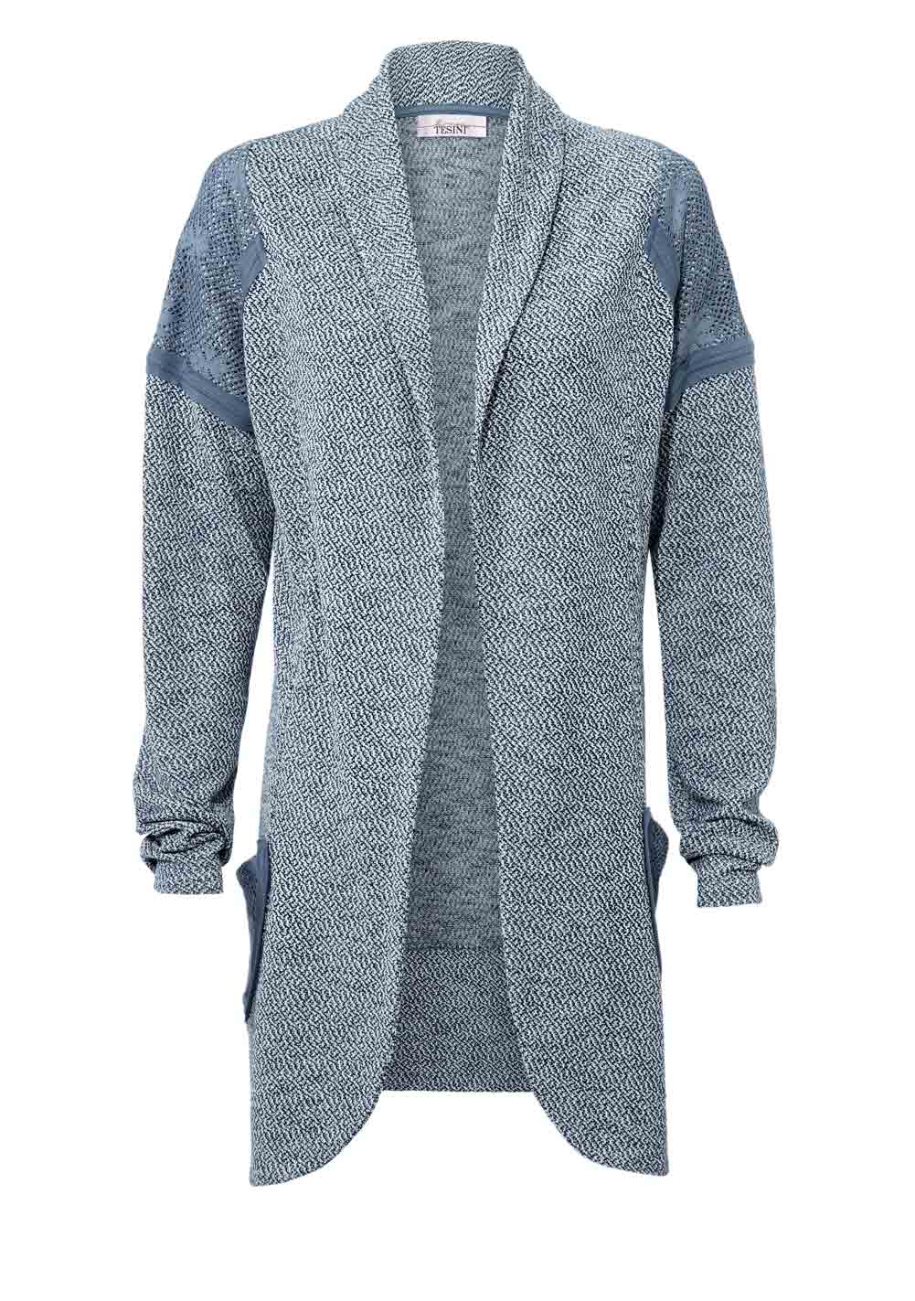 Linea Tesini Damen Designer-Cardigan, blau