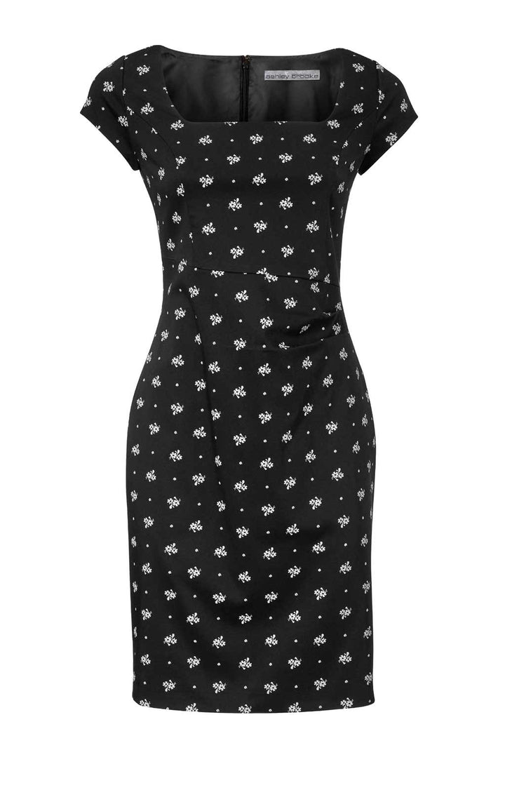 ASHLEY BROOKE Damen Designer-Etuikleid, schwarz-weiß