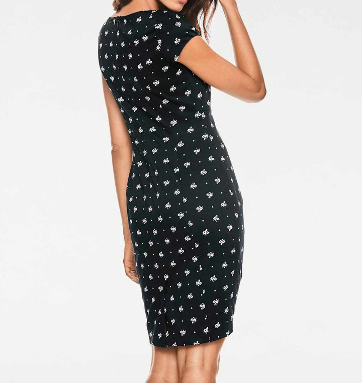 ASHLEY BROOKE Damen Designer-Etuikleid, schwarz-weiß