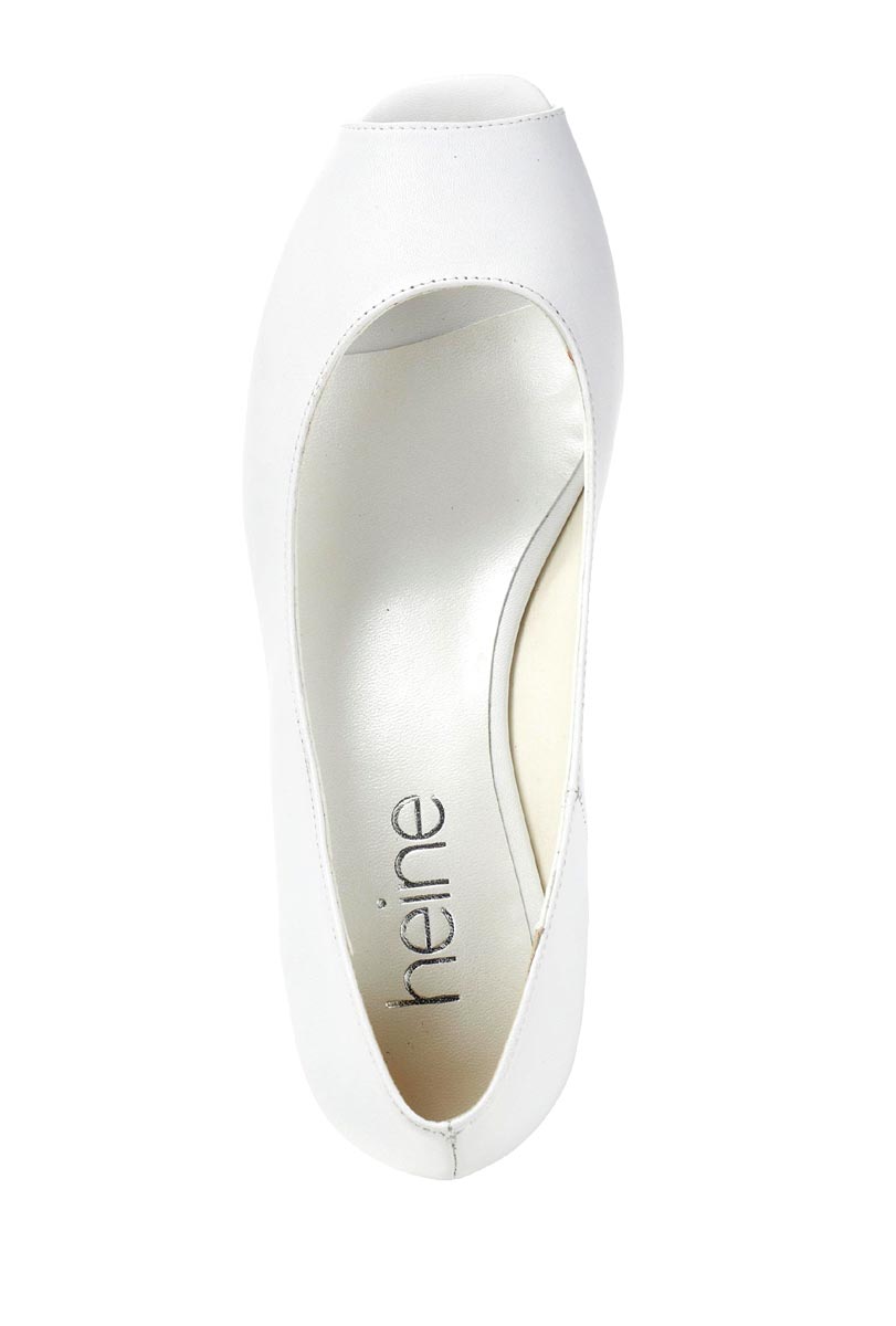 Heine Damen Leder-Peeptoe, weiß