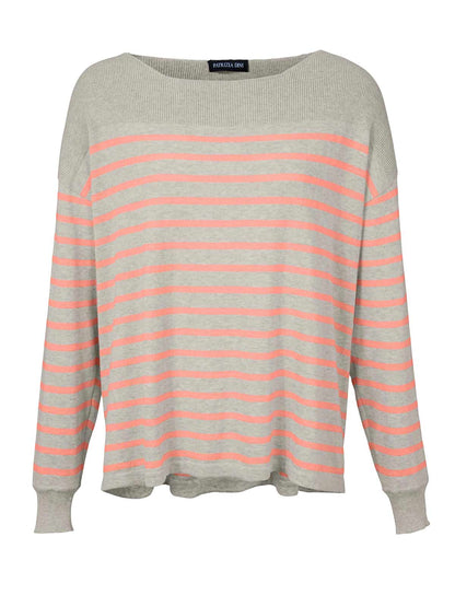 Patrizia Dini Damen Designer-Kaschmirpullover, grau-apricot