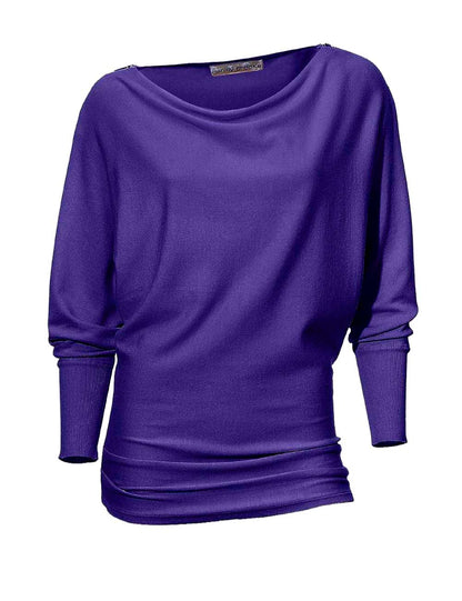 ASHLEY BROOKE Damen Designer-Reißverschlußpullover, lila