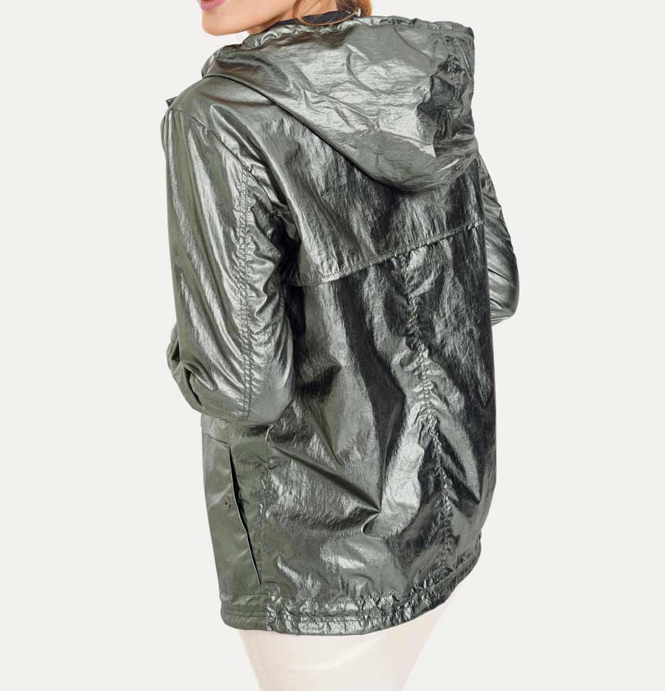 HEINE - BEST CONNECTIONS Damen Kapuzenjacke, schilfgrün-metallic