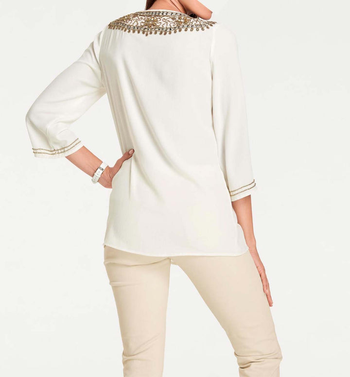 Ashley Brooke Damen Designer-Georgette-Tunika, offwhite