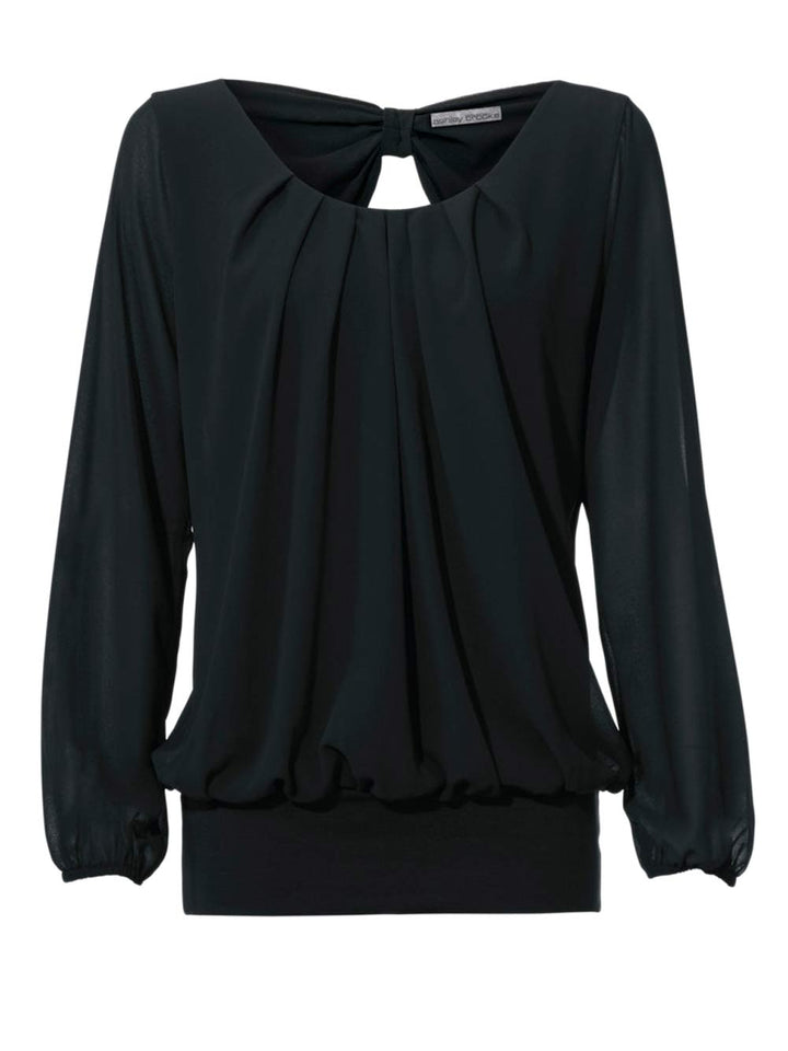 Ashley Brooke Damen Designer-Blusenshirt, schwarz