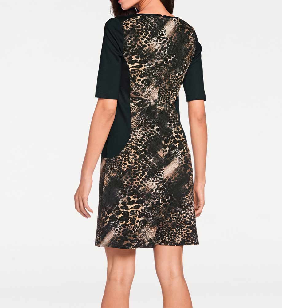 ASHLEY BROOKE Damen Designer-Kleid, schwarz-camel