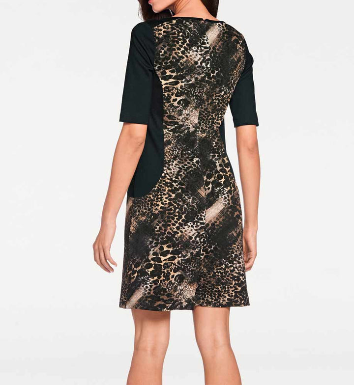 ASHLEY BROOKE Damen Designer-Kleid, schwarz-camel