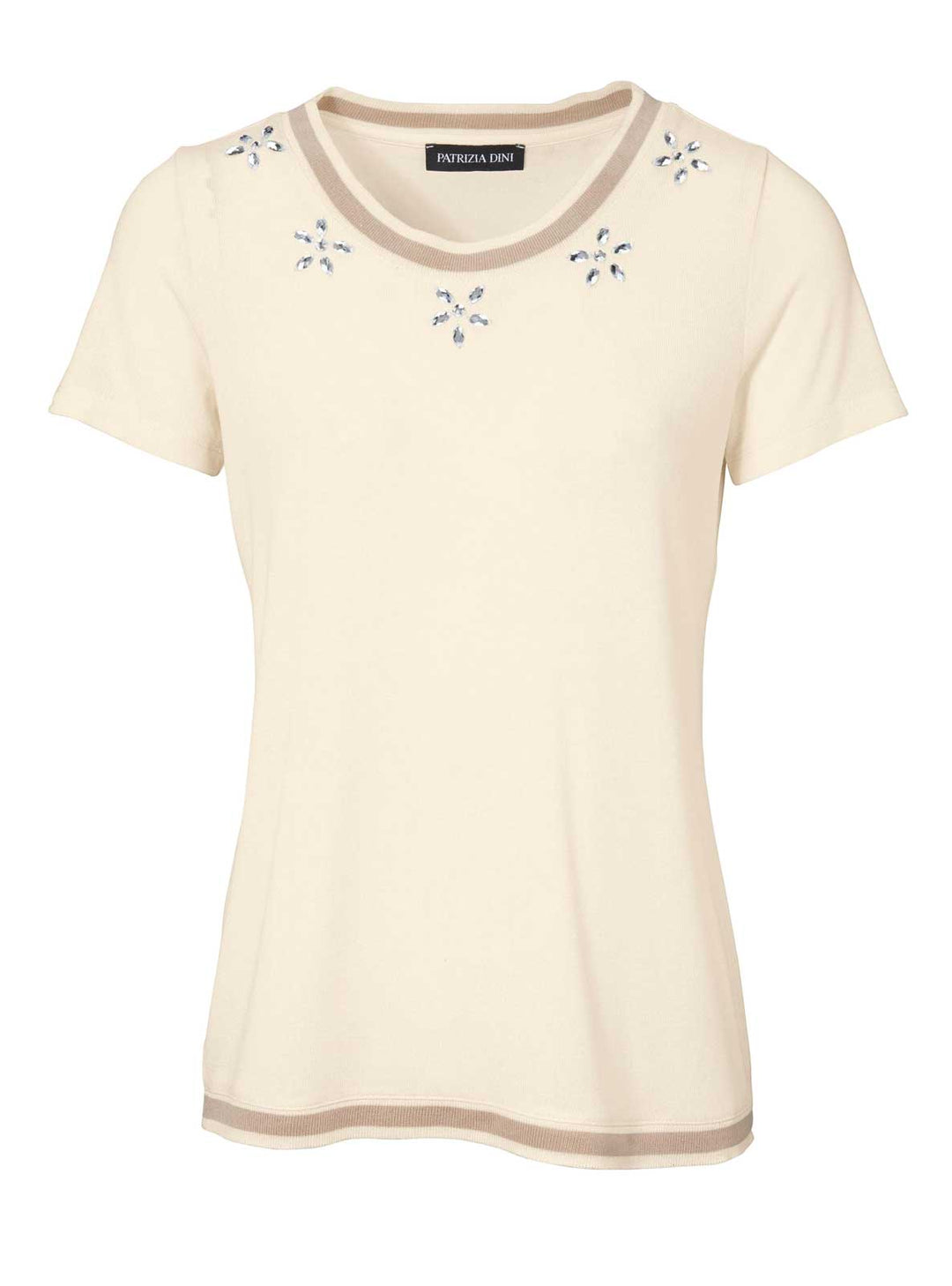 Patrizia Dini Damen Designer-Feinstrick-Twin-Set, creme