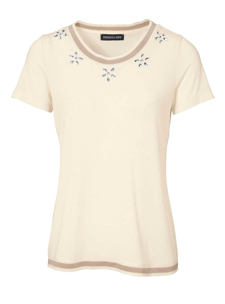 Patrizia Dini Damen Designer-Feinstrick-Twin-Set, creme