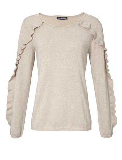 Patrizia Dini Damen Designer-Feinstrickpullover, champagner