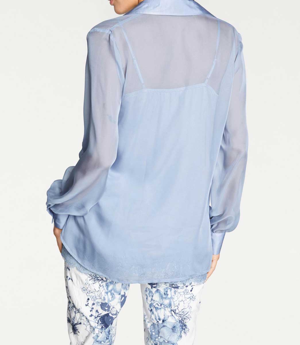 Ashley Brooke Damen Designer-Bluse+Top, hellblau