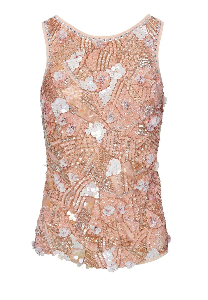 Ashley Brooke Damen Designer-Perlenitop, rosé