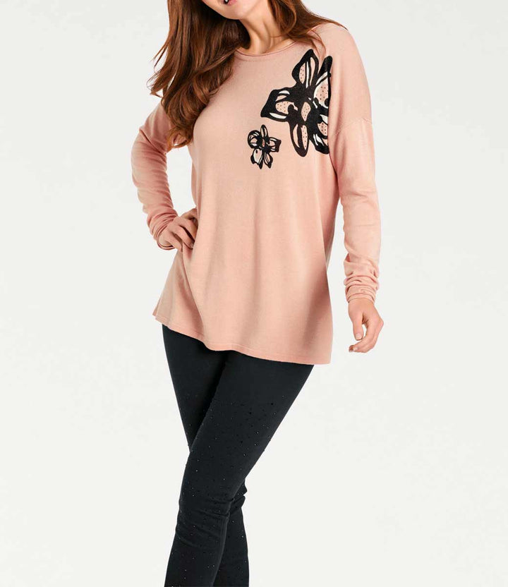 Ashley Brooke Damen Designer-Feinstrickpullover, rosé