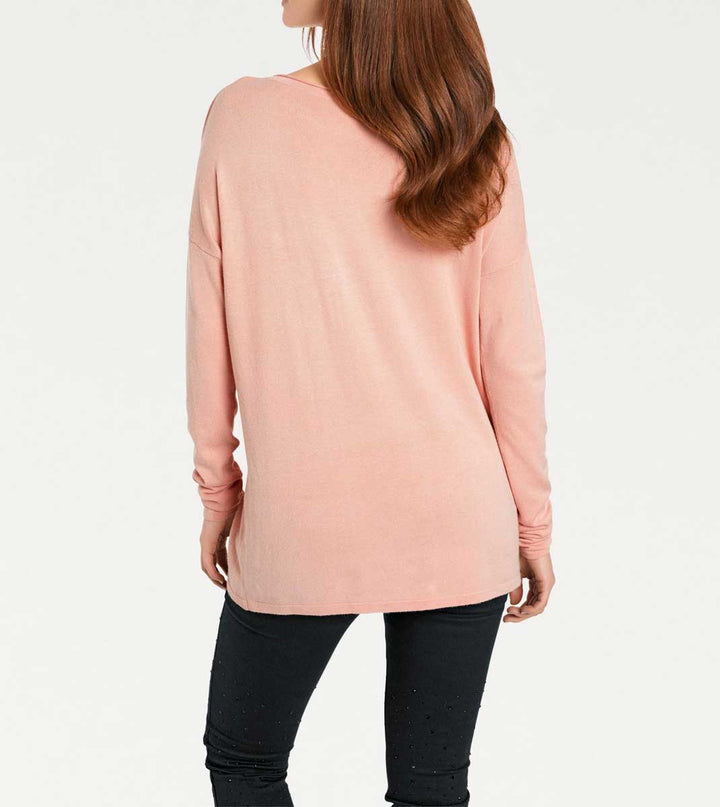 Ashley Brooke Damen Designer-Feinstrickpullover, rosé