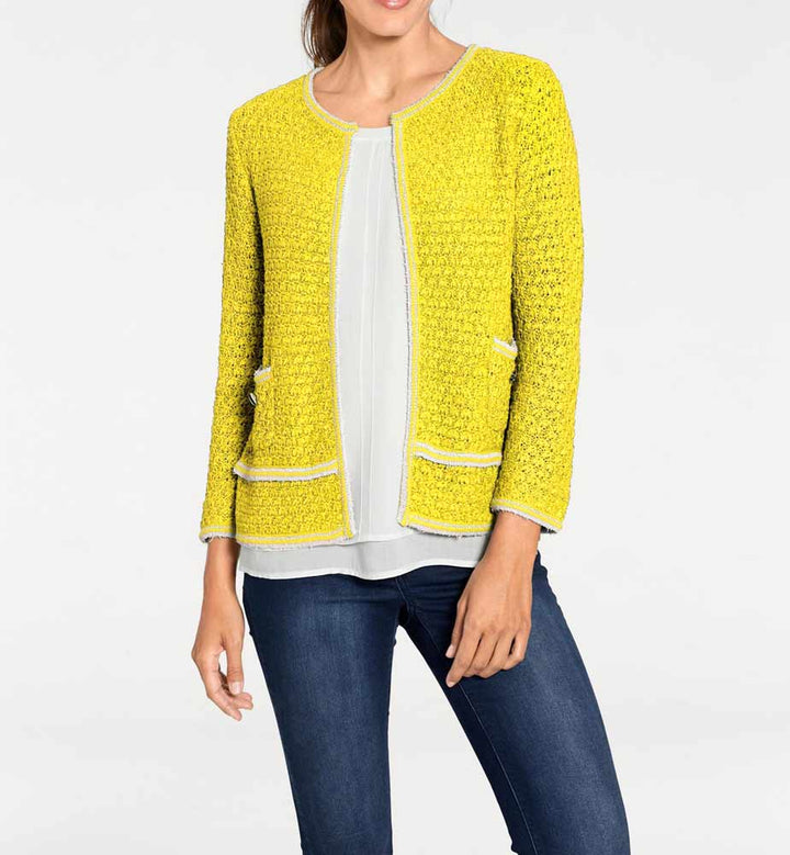 Patrizia Dini Damen Designer-Cardigan, gelb