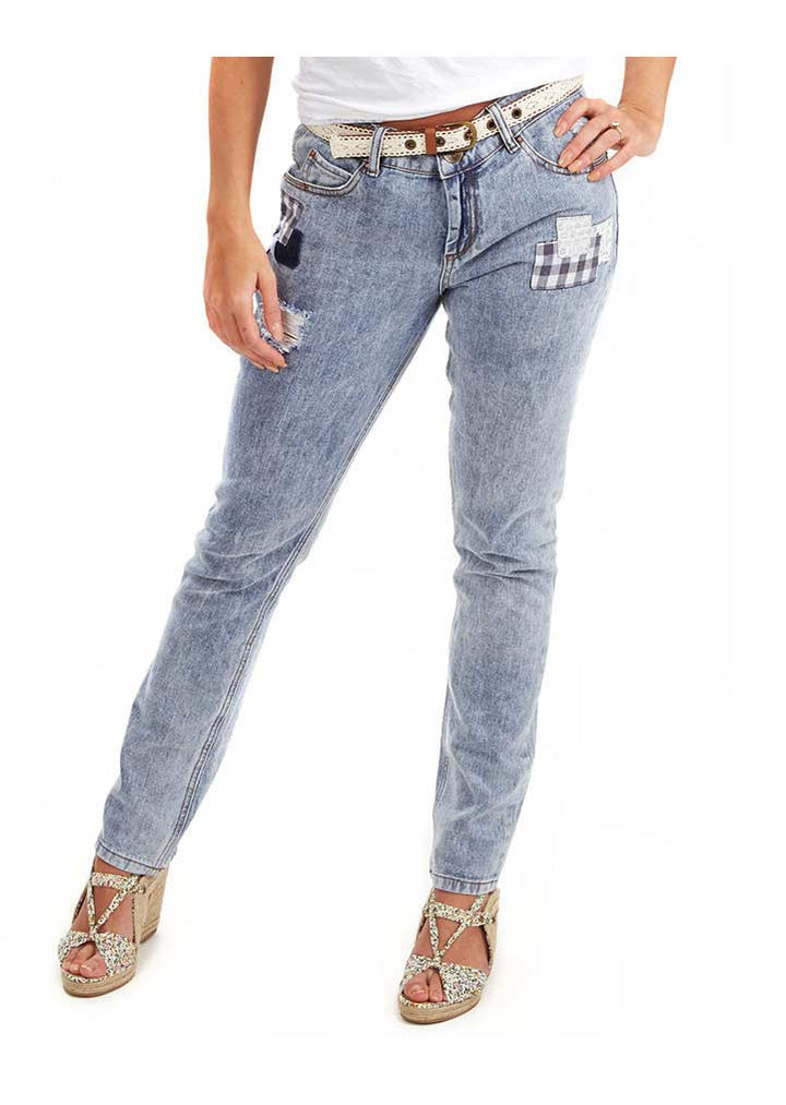 Joe Browns Damen Marken-Jeans mit Gürtel, blau-used