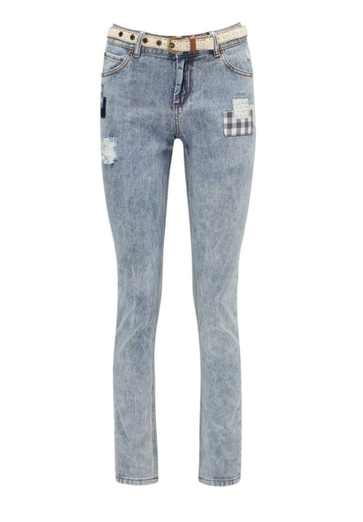 Joe Browns Damen Marken-Jeans mit Gürtel, blau-used