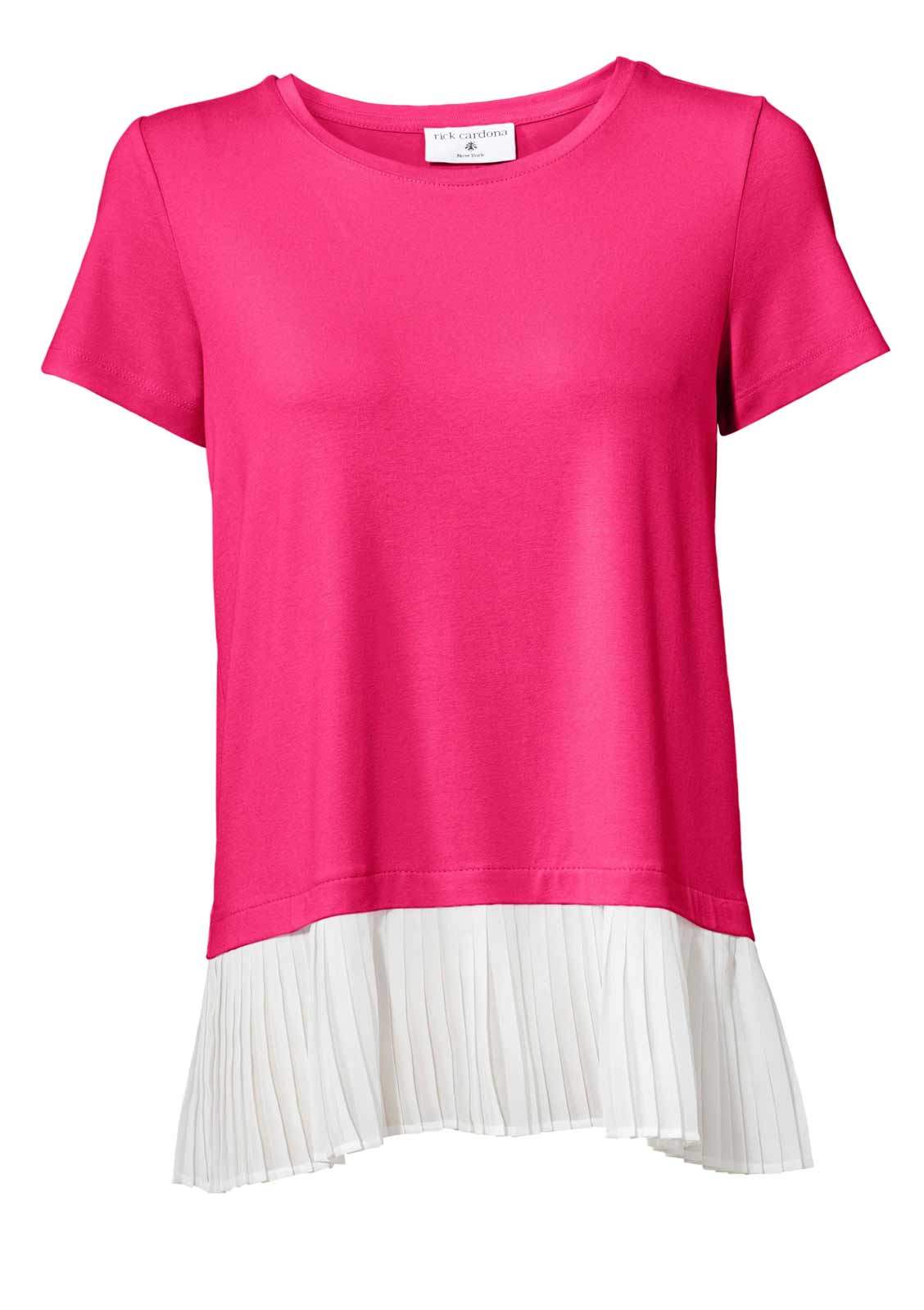 Rick Cardona Damen Designer-2-in-1-Shirt, ecru-pink