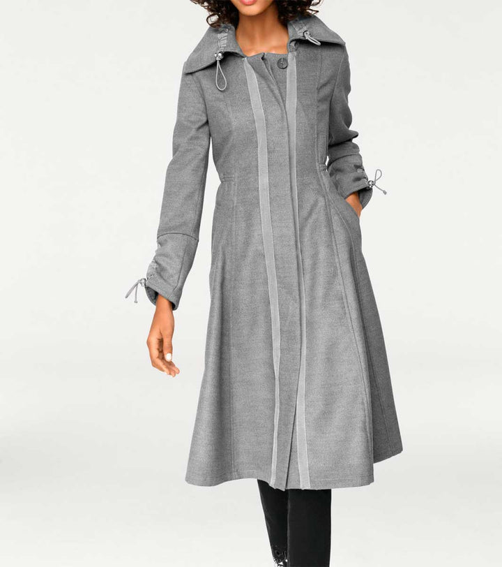 LINEA TESINI Damen Designer-Swingermantel, hellgrau