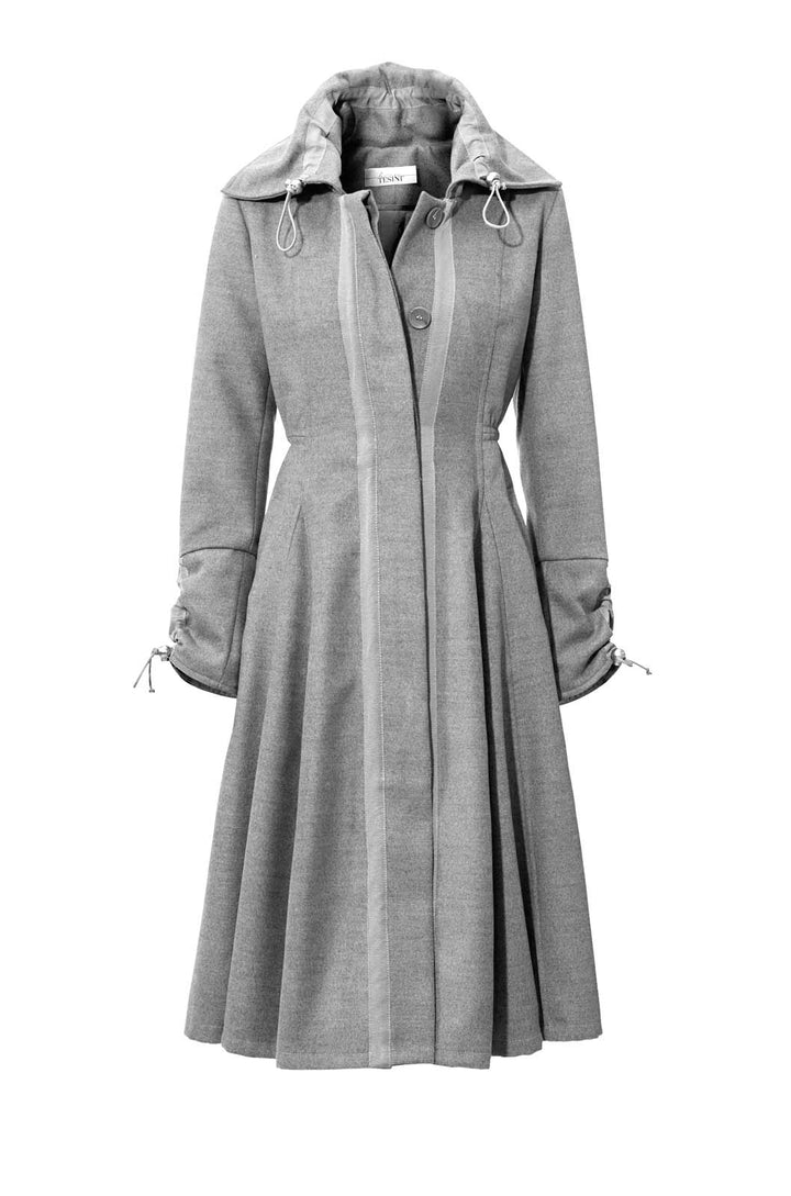 LINEA TESINI Damen Designer-Swingermantel, hellgrau