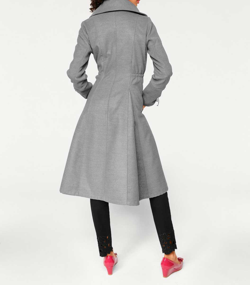 LINEA TESINI Damen Designer-Swingermantel, hellgrau