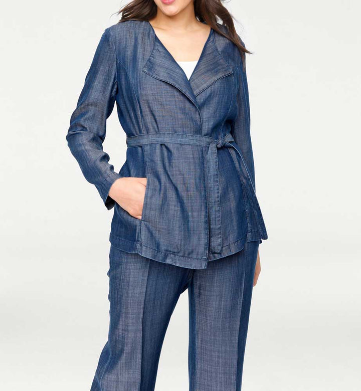 Patrizia Dini Damen Designer-Tenceljacke, blau-denim