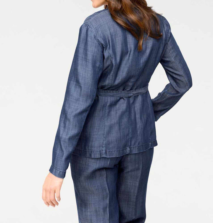 Patrizia Dini Damen Designer-Tenceljacke, blau-denim