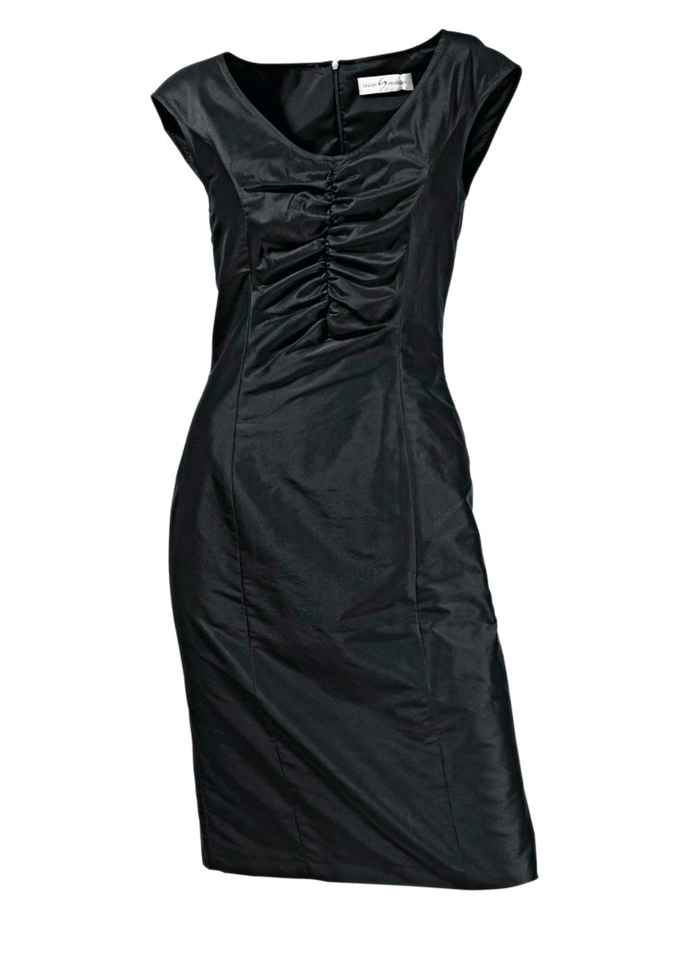 S. Smadan Damen Designer-Seidenkleid, schwarz