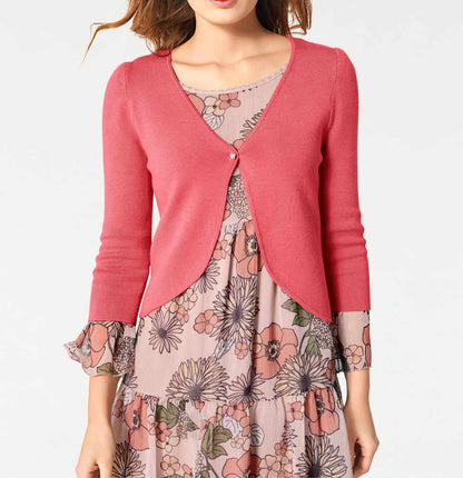 Ashley Brooke Damen Designer-Strickjacke, koralle