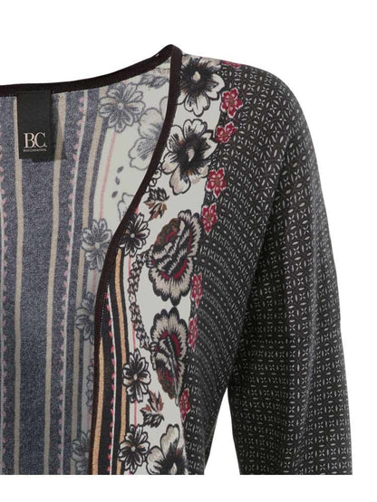 Heine - Best Connections Druckstrickjacke, braun-bunt