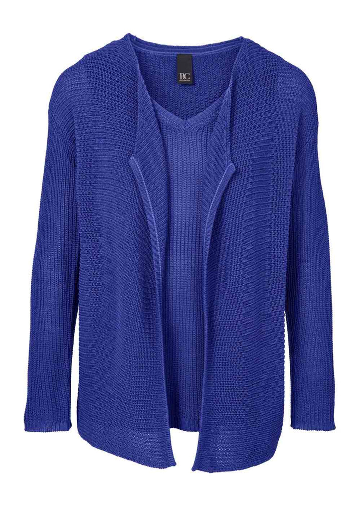 HEINE - BEST CONNECTIONS Damen Strick-Twinset, royalblau