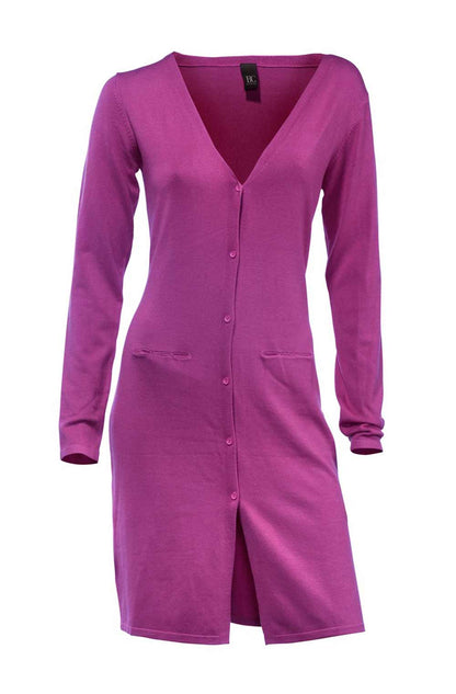 Heine - Best Connections Damen Longstrickjacke, fuchsia