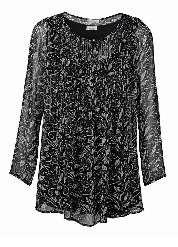 Linea Tesini Damen Designer-Bluse + Top, schwarz-stein