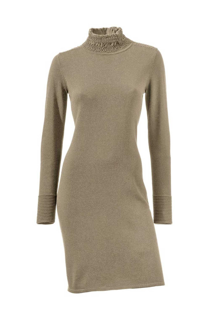 S. MADAN Damen Designer-Strickkleid, beige