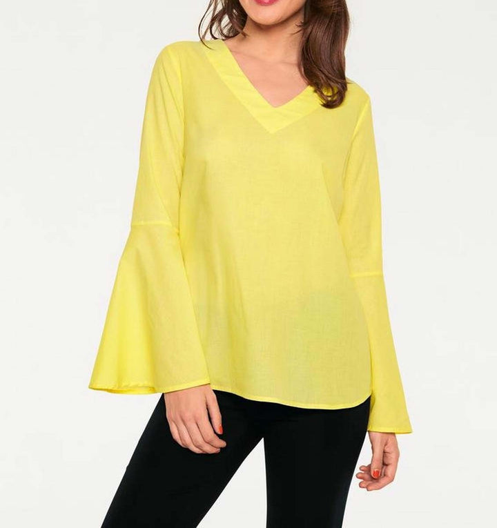 RICK CARDONA Damen Designer-Bluse, gelb
