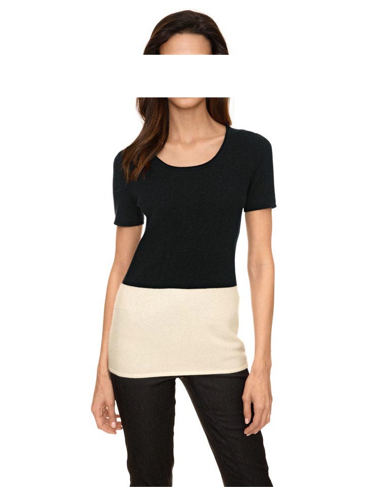HEINE - BEST CONNECTIONS Damen Kaschmir-Pullover, schwarz-creme