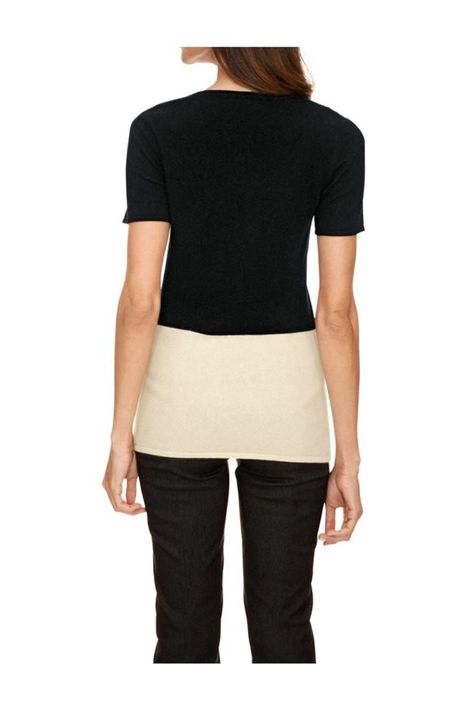 HEINE - BEST CONNECTIONS Damen Kaschmir-Pullover, schwarz-creme