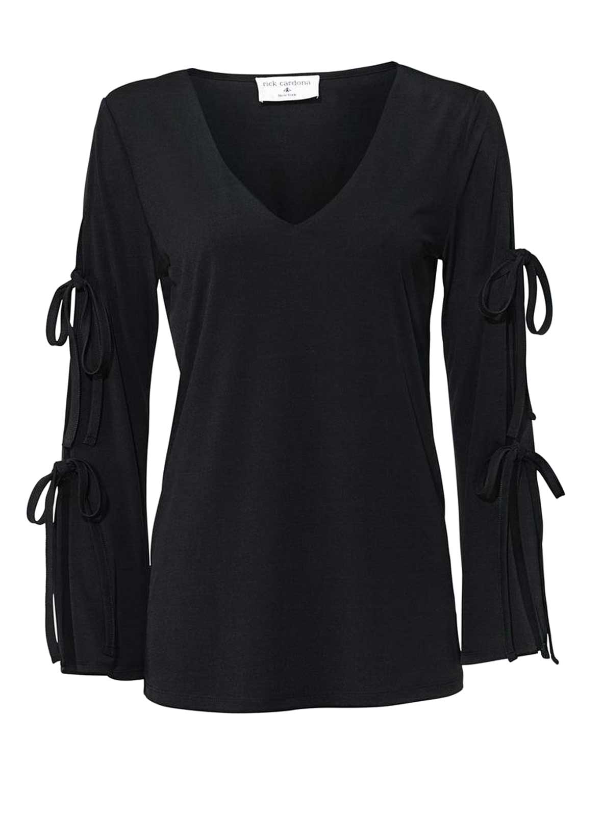 RICK CARDONA Damen Designer-Jerseyshirt, schwarz