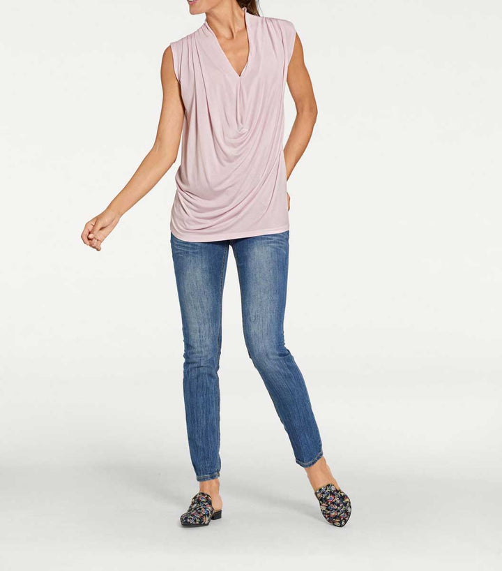 Patrizia Dini Damen Designer-Wasserfallshirt, rosé