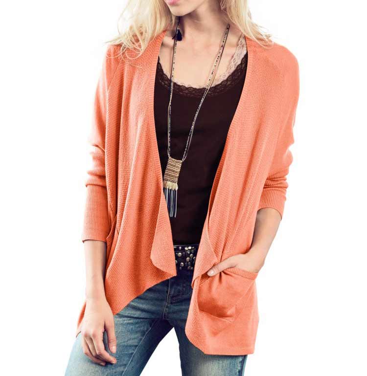 HEINE - BEST CONNECTIONS Damen Feinstrickjacke, apricot