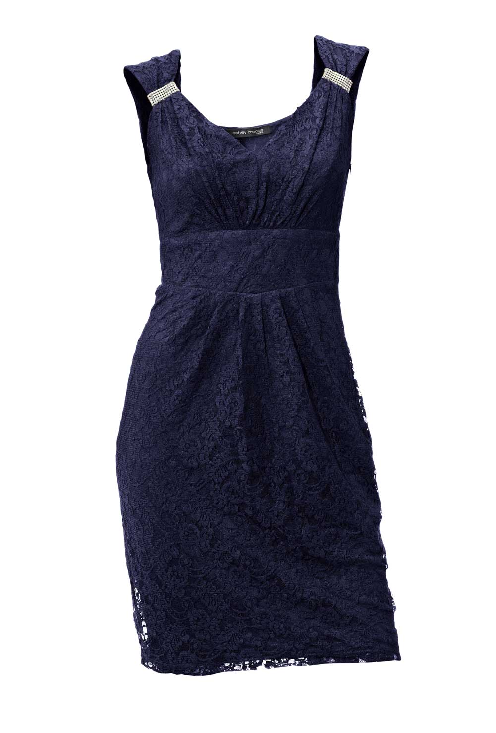 Ashley Brooke Damen Designer-Spitzenkleid, nachtblau