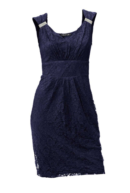 Ashley Brooke Damen Designer-Spitzenkleid, nachtblau
