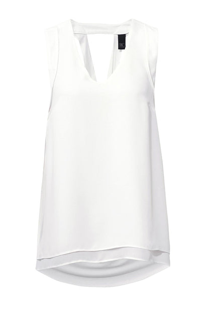 HEINE - BEST CONNECTIONS Damen Chiffon-Jersey-Blusenshirt, weiß