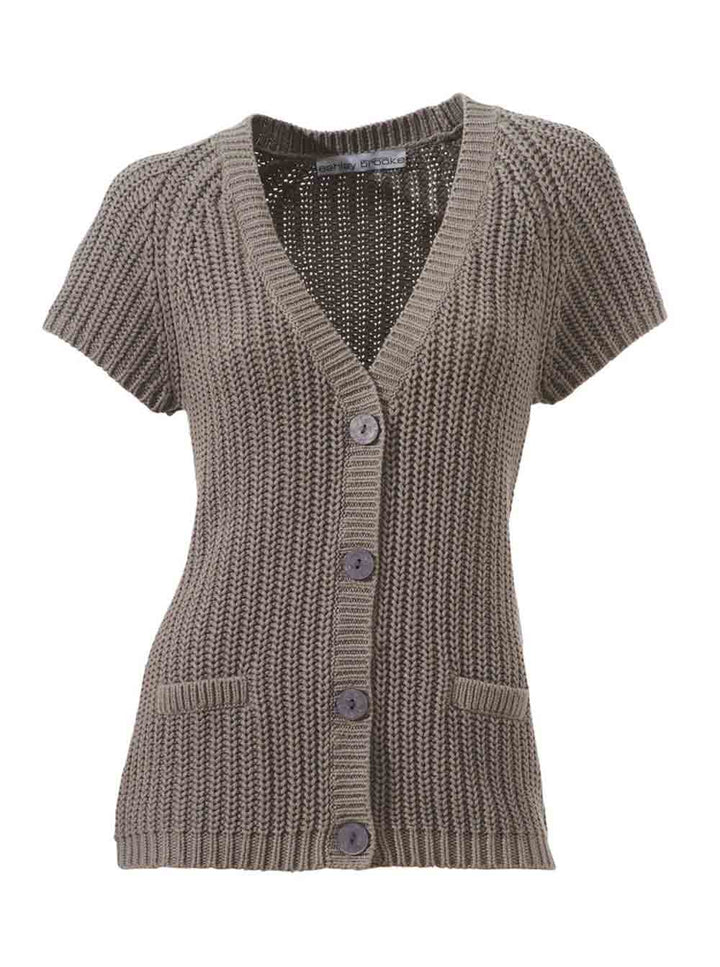 Ashley Brooke Damen Designer-Strickjacke, taupe